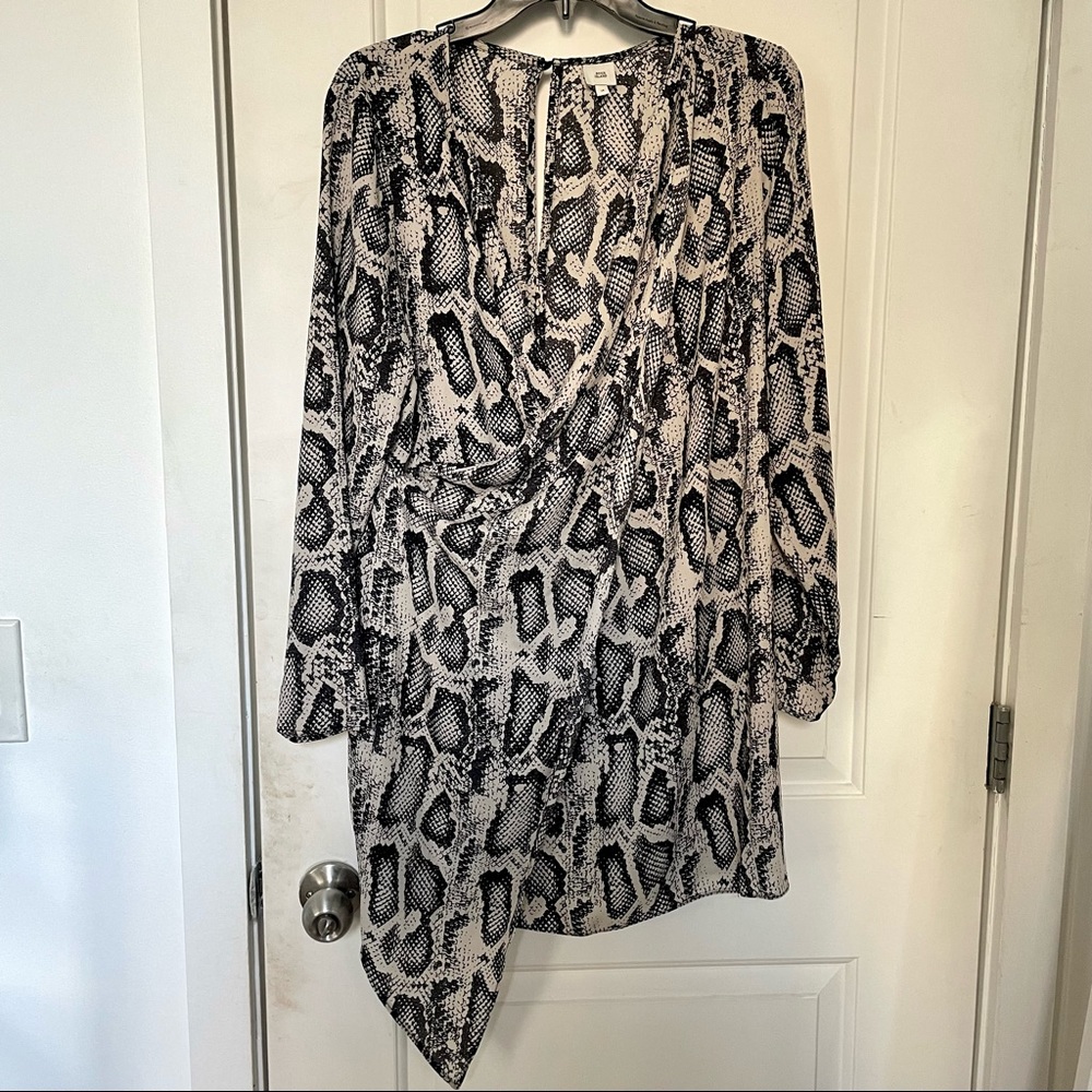 NWOT River Island Snake Print Faux Wrap Dress